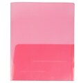 JAM Paper® Plastic See Through Two Pocket Folder, Red, 108/pack (381RED108)
