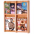 Wooden Mallet Solid Wood/Acrylic Literature Rack; 4 Magazine Pockets