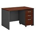 Bush Business Furniture Westfield 48W x 30D Office Desk with Mobile File Cabinet, Hansen Cherry, Installed (SRC048HCSUFA)