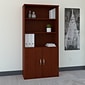 Bush Business Furniture Westfield 73"H 5-Shelf Bookcase with Doors, Mahogany (SRC103MA)