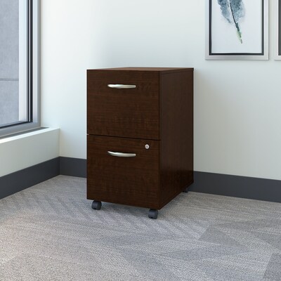 Bush Business Furniture Westfield 2-Drawer Mobile Vertical File Cabinet, Letter/Legal Size, Lockable, Mocha Cherry (WC12952)