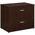 Bush Business Furniture Westfield 36W 2 Drawer Lateral File Cabinet, Mocha Cherry, Installed (WC12954CSUFA)