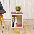 Way Basics Eco-Friendly Stackable Storage Cube Plus Organizer, Pink
