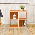 Way Basics Eco-Friendly 4 Cubby Bookcase, Stackable Organizer, Storage Shelf, Orange