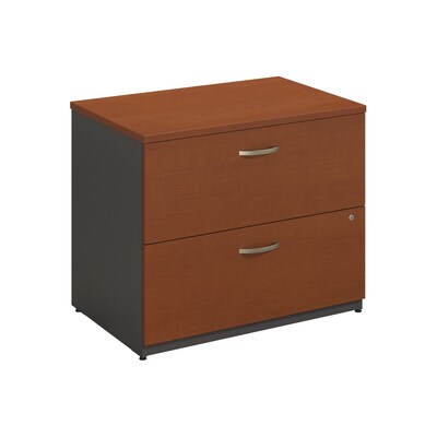 Bush Business Furniture Westfield 36W 2 Drawer Lateral File Cabinet, Auburn Maple, Installed (WC48554ASUFA)