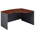 Bush Business Furniture Westfield 60W x 43D Right Handed L Bow Desk, Hansen Cherry, Installed (WC24422FA)