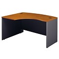 Bush Business Furniture Westfield 60W x 43D Left Handed L Bow Desk, Natural Cherry, Installed (WC72433FA)
