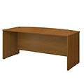 Bush Business Furniture Cubix Desk w/ 2 Drawer Mobile Pedestal, Light Oak, Installed (SRA028LOSUFA)