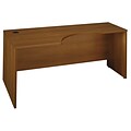 Bush Business Furniture Milano2 72W LH Single 3Drw Pedestal Bow Front Desk, Golden Anigre, Installed (WC67532FA)
