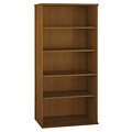 Bush Business Furniture Westfield 36W 5 Shelf Bookcase, Warm Oak (WC67514)