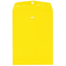 JAM Paper Open End Clasp Catalog Envelope, 9 x 12, Yellow, 100/Box (92953)