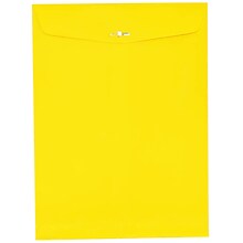 JAM Paper Open End Clasp Catalog Envelope, 9 x 12, Yellow, 100/Box (92953)