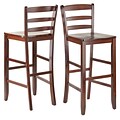 Winsome Wood Ladder Back Bar Stool, Antique Walnut