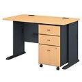 Bush Business Furniture Cubix 48W Desk w/ Mobile File Cabinet, Beech (SRA025BESU)