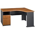 Bush Business Furniture Cubix Corner Desk with 2 Drawer Pedestal, Natural Cherry (WC57428PA)