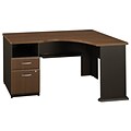 Bush Business Furniture Cubix Expandable Corner Desk, Sienna Walnut (SRA032WA)