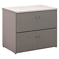 Bush Business Furniture Cubix 36W 2 Drawer Lateral File Cabinet, Pewter (WC14554P)