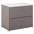 Bush Business Furniture Cubix 36W Lateral File Cabinet, Pewter/White Spectrum, (WC14554PSU)