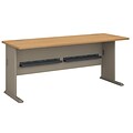 Bush Business Furniture Cubix 72W Desk, Light Oak, Installed (WC64372FA)