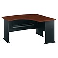 Bush Business Furniture Cubix 60W x 44D Right Handed L Bow Desk, Hansen Cherry, Installed (WC94422FA)