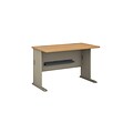 Bush Business Furniture Cubix 48W Desk, Light Oak, Installed (WC64348FA)