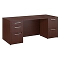 Bush Business Furniture Emerge 72W x 30D Desk with 2 and 3 Drawer Pedestals, Harvest Cherry (300S100CS)