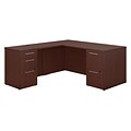 Bush Business Furniture Emerge 66W x 30D L Shaped Desk with 2 and 3 Drawer Pedestals, Harvest Cherry (300S098CS)