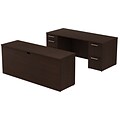 Bush Business Furniture Emerge 72W x 30D L Shaped Desk w/ 2 Pedestals, Natural Maple, Installed (300S022MRFA)
