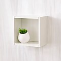 Way Basics 11.2H Wall Cube Floating and Modern Decorative Eco Shelf, White (W-CUBE-WE)