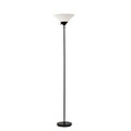 Adesso® Pisces 73H Black 300W Torchiere Floor Lamp with White Acrylic Shade (7501-01)
