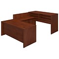 Bush Business Furniture Westfield Elite 72W x 30D U Station with Standing Height Desk, Hansen Cherry, Installed (SRE113HCFA)