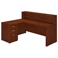 Bush Business Furniture Westfield Elite 72W x 30D L Shaped Reception Desk with Storage, Hansen Cherry (SRE142HCSU)