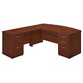 Bush Business Furniture Westfield Elite 72W Bow Front L Shaped Desk with Pedestals, Hansen Cherry, Installed (SRE209HCSUFA)