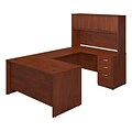 Bush Business Furniture Westfield Elite 60W x 30D U Shaped Desk with Storage, Hansen Cherry, Installed (SRE203HCSUFA)