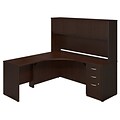 Bush Business Furniture Westfield Elite 42W x 42D Corner Desk with Return and Hutch, Mocha Cherry (SRE202MRSU)