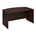 Bush Business Furniture Westfield Elite 60W x 36D Bow Front Desk, Mocha Cherry (WC12905)