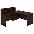 Bush Business Furniture Westfield Elite 60W x 30D Reception L Desk, Mocha Cherry, Installed (SRE231MRFA)