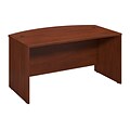 Bush Business Furniture Westfield Elite 60W x 36D Bow Front Desk, Hansen Cherry, Installed (WC24505FA)