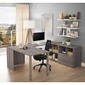 Bestar I3 Plus U-Desk with One File Drawer in Bark Gray (160862-47)