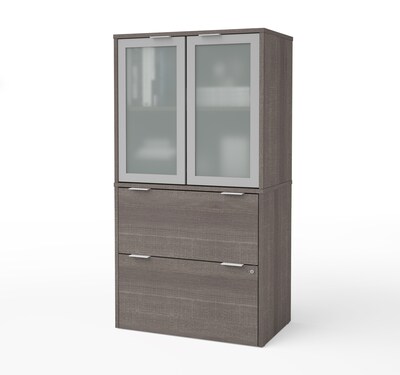 Bestar I3 Plus Lateral File with Storage Cabinet in Bark Gray (160870-47)