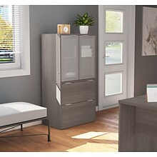 Bestar I3 Plus Lateral File with Storage Cabinet in Bark Gray (160870-47)