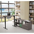 Bestar I3 Plus Height Adjustable L-Desk in Bark Gray (160885-47)