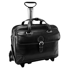 Siamod VERNAZZA, CARUGETTO, Napa Cashmere Leather, Patented Detachable -Wheeled Laptop Briefcase, Bl