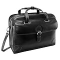 Siamod VERNAZZA, CARUGETTO, Napa Cashmere Leather, Patented Detachable -Wheeled Laptop Briefcase, Bl