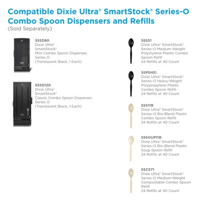 Dixie Ultra SmartStock Series-O Classic Spoon Dispenser by GP PRO, Translucent Black (SSSD120)