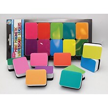 Ashley Magnetic Mini Whiteboard Erasers, Assorted Colors, 10/Pk (ASH78100)