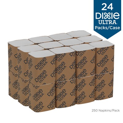 Dixie Ultra Interfold 2-Ply Napkin Dispenser Refill by GP PRO, White, 250 Napkins /Pack, 24/Carton (32006)