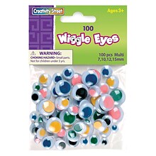 Chenille Craft Wiggle Eyes, Multi Colored, 100 Pieces (CK-344601)