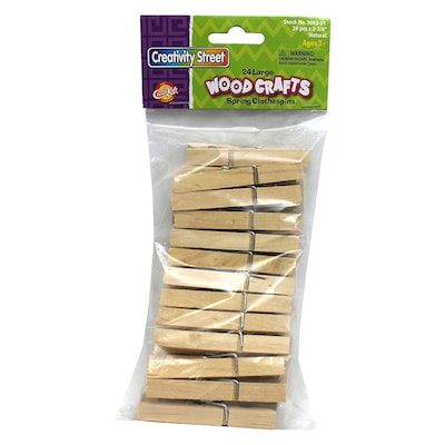 Chenille Kraft® Wooden Craft Materials; Spring Clothespins, Large