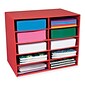 Pacon Classroom Keepers 10-Shelf Organizer, Corrugated Cardboard, 17" x 12.88" x 21", Red (PAC001314)